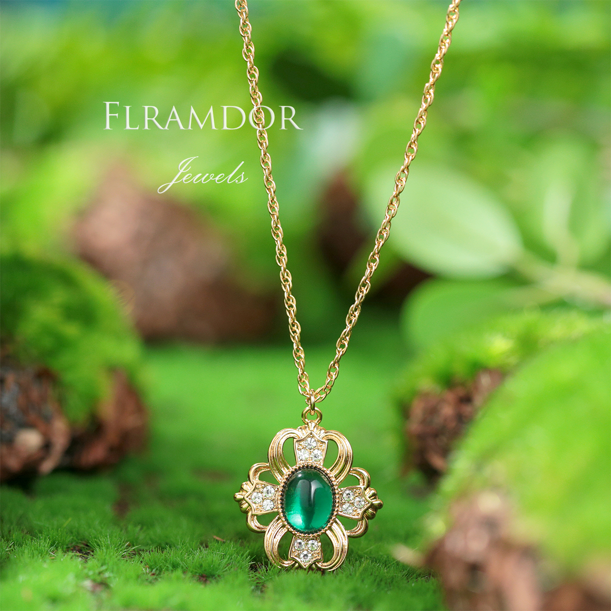 Benjamin Green Glaze Vintage Necklace