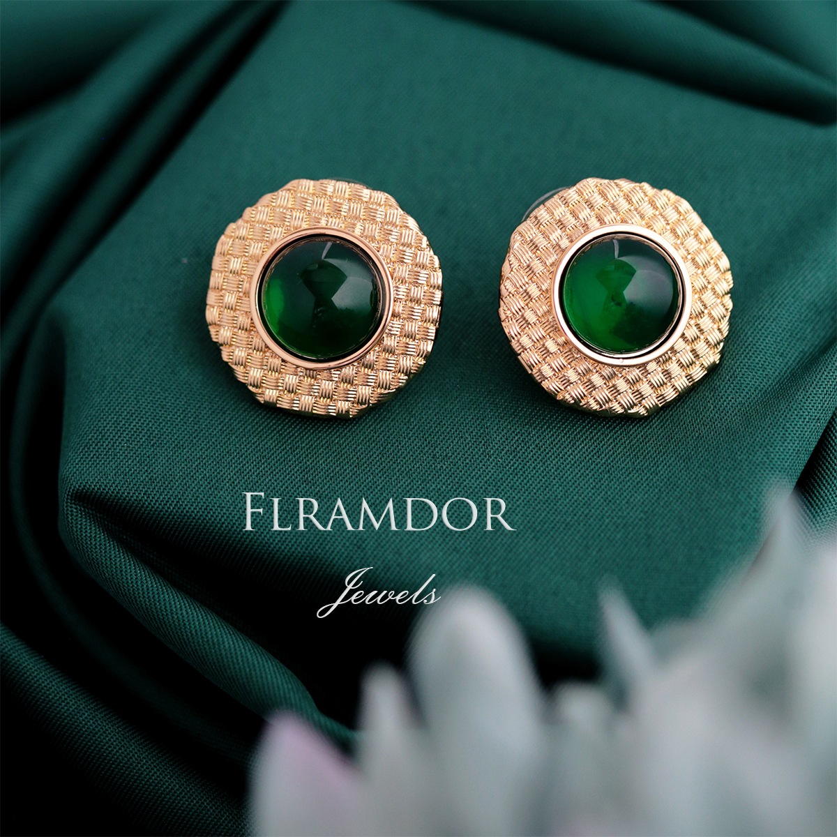 Green Eye Earrings