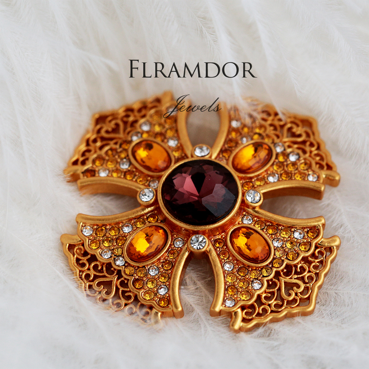 Vintage cross brooch