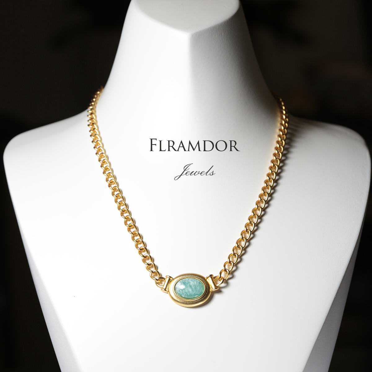 Vintage imitation jade necklace