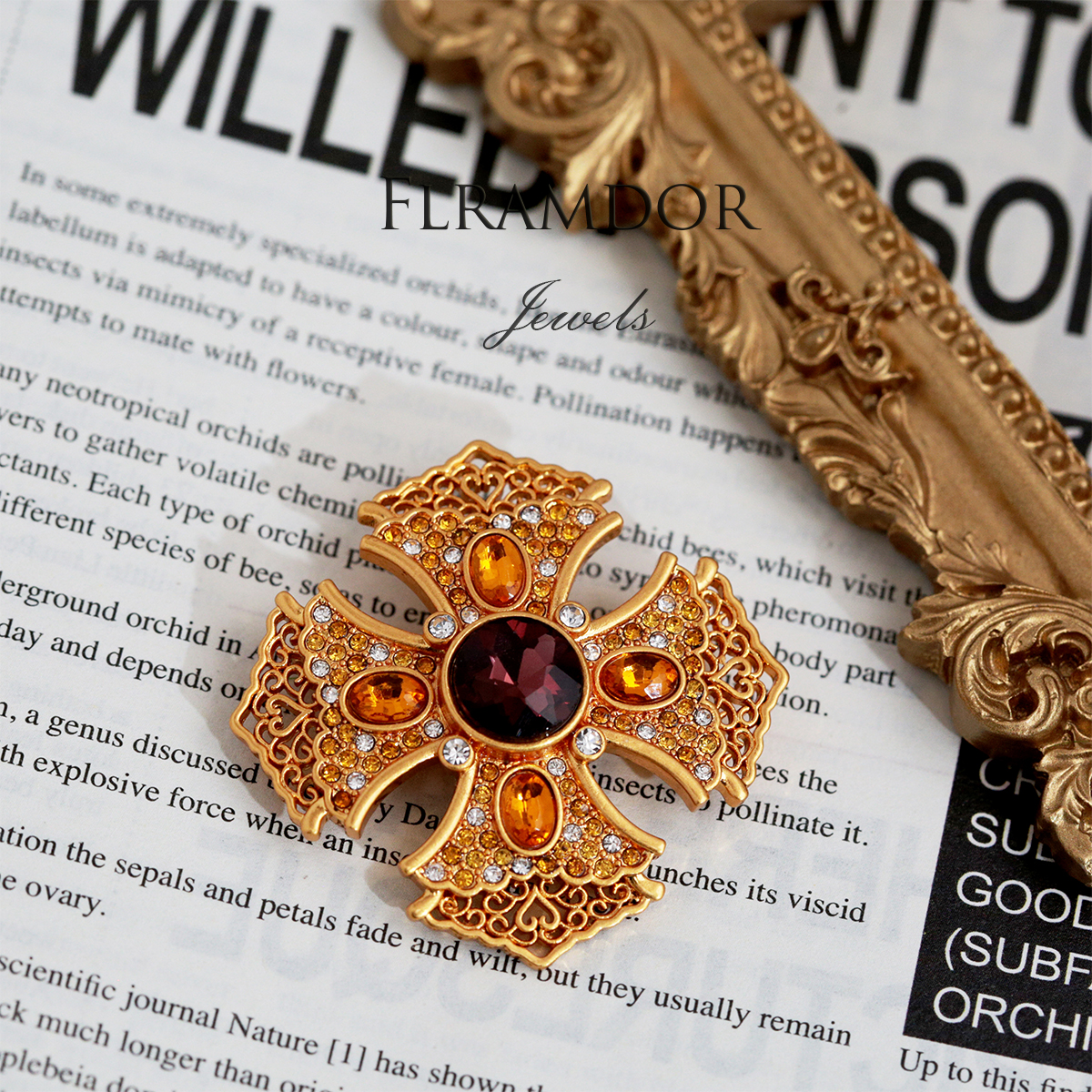 Vintage cross brooch