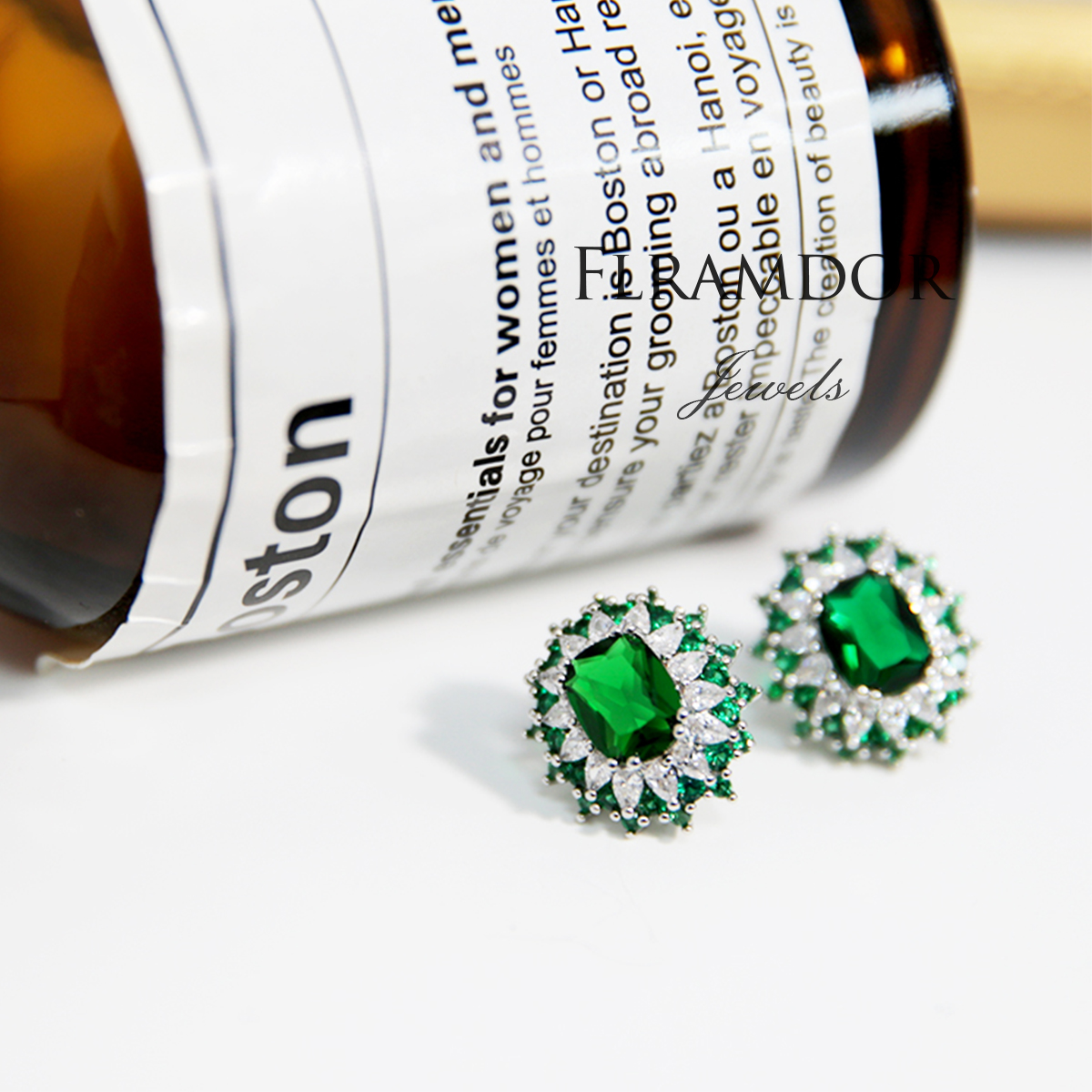 Green gemstone earrings thumbnail 3