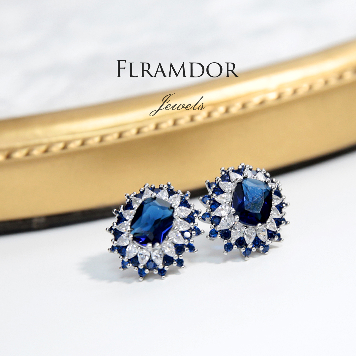 Blue gemstone earrings thumbnail 3