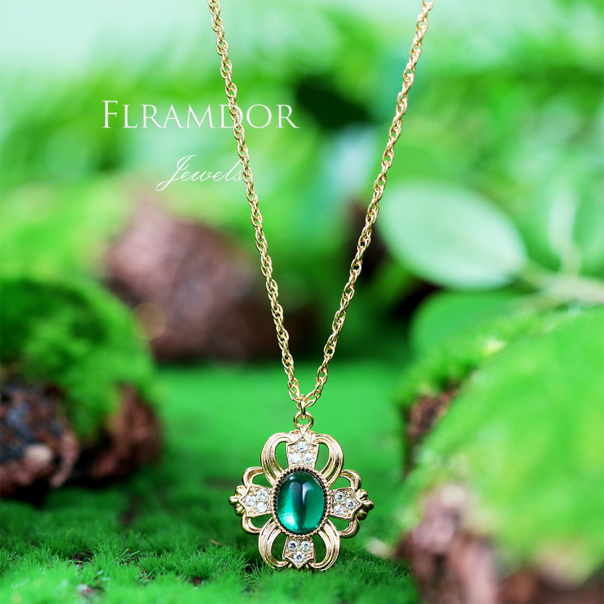 Benjamin Green Glaze Vintage Necklace thumbnail 3