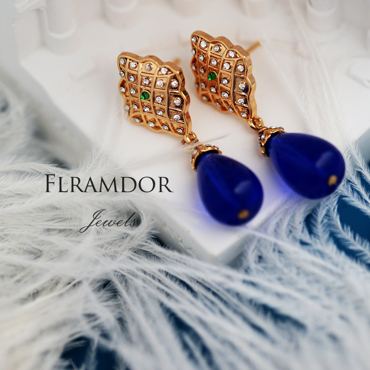 Sea blue earrings thumbnail 3