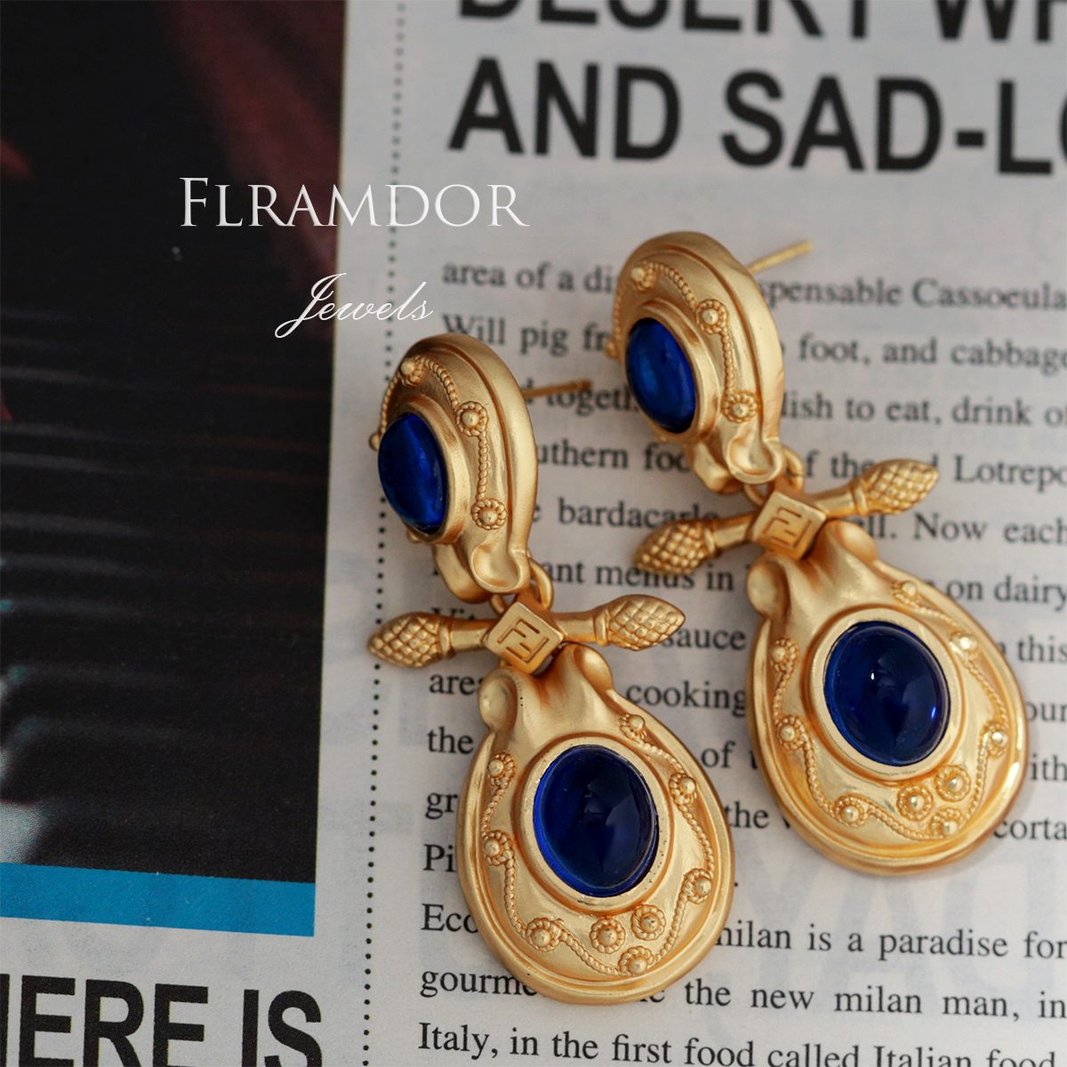 Classical Mediterranean Blue Earrings thumbnail 3