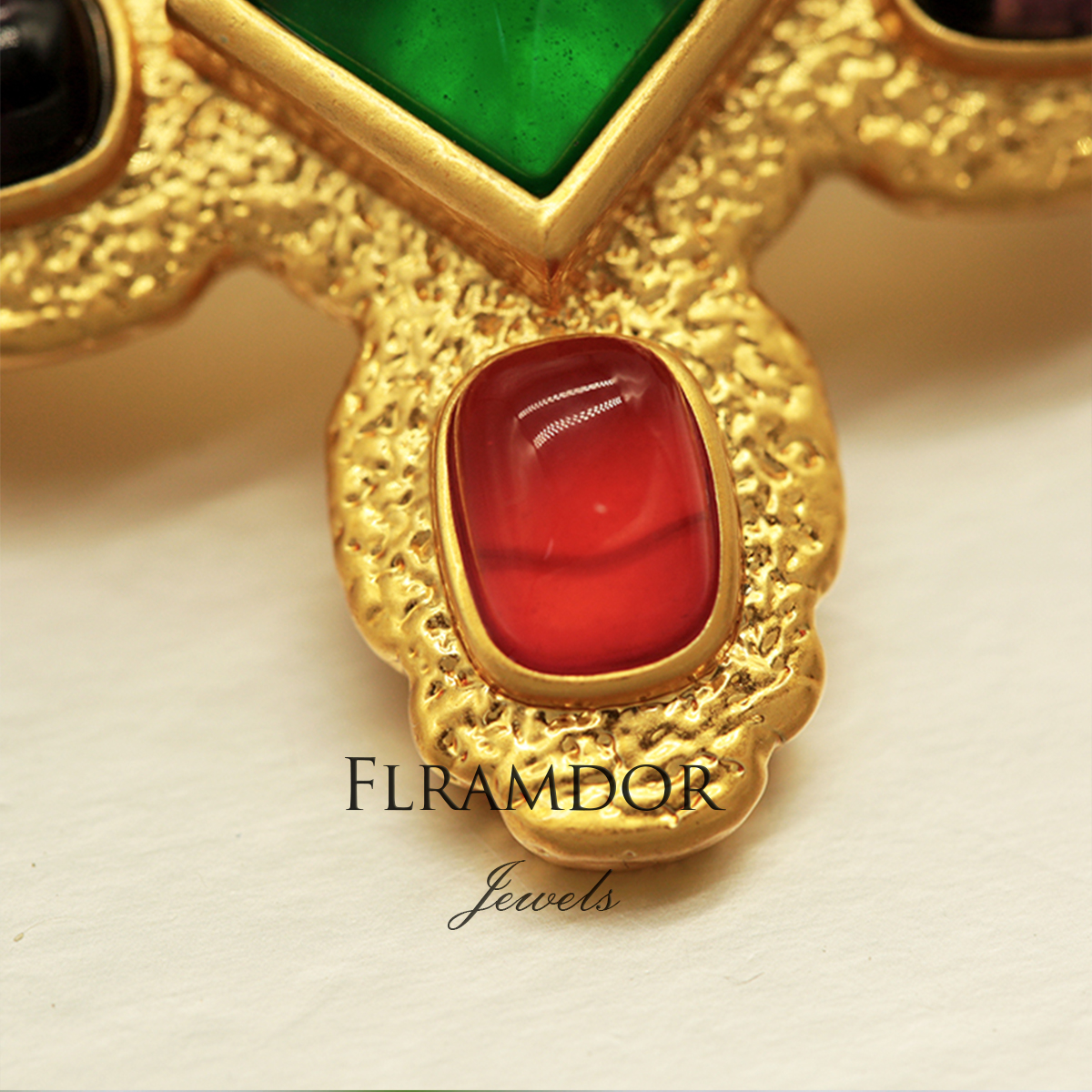 Vintage glass cross brooch thumbnail 4