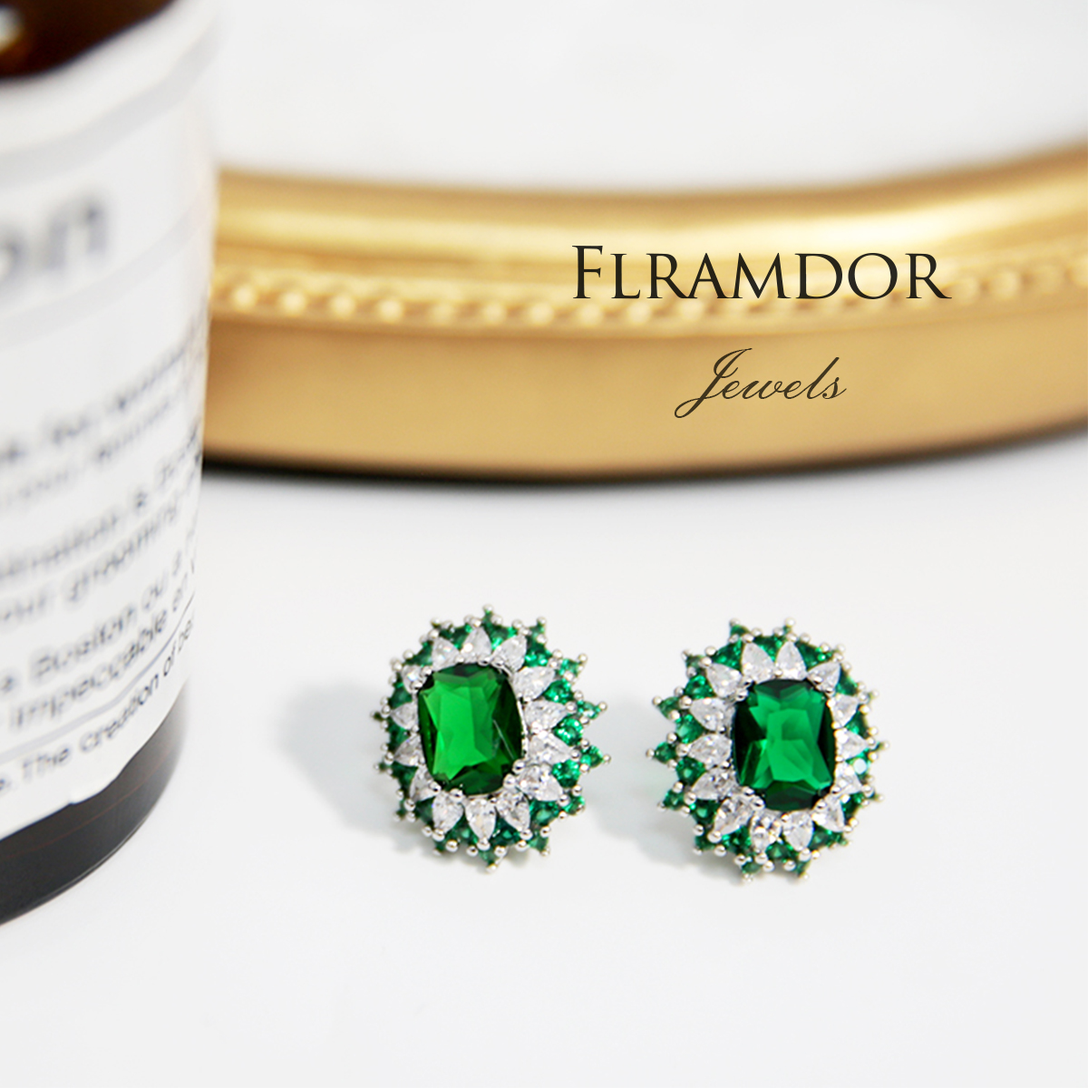 Green gemstone earrings thumbnail 4