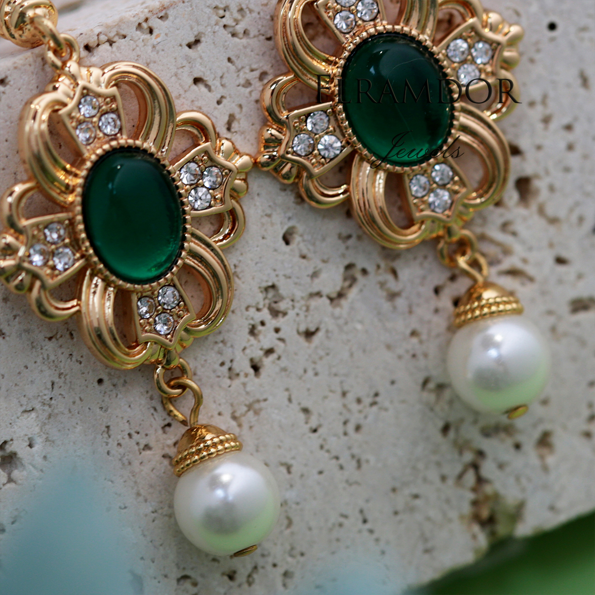 Benjamin Green Glaze Vintage Earrings thumbnail 4