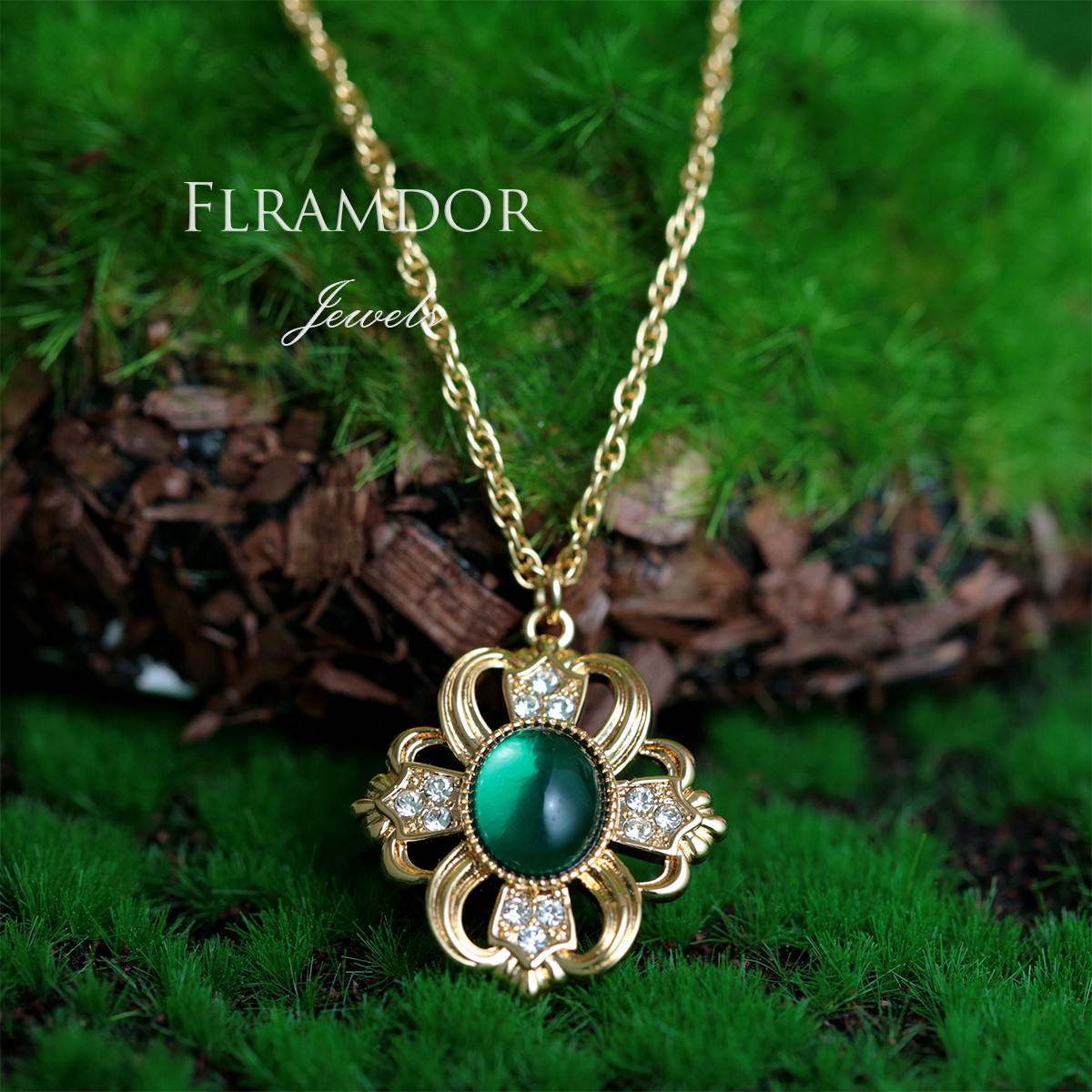 Benjamin Green Glaze Vintage Necklace thumbnail 4