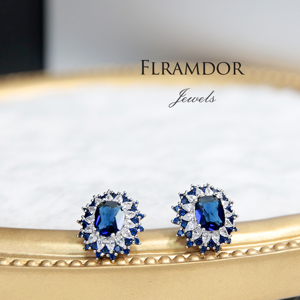 Blue gemstone earrings thumbnail 5