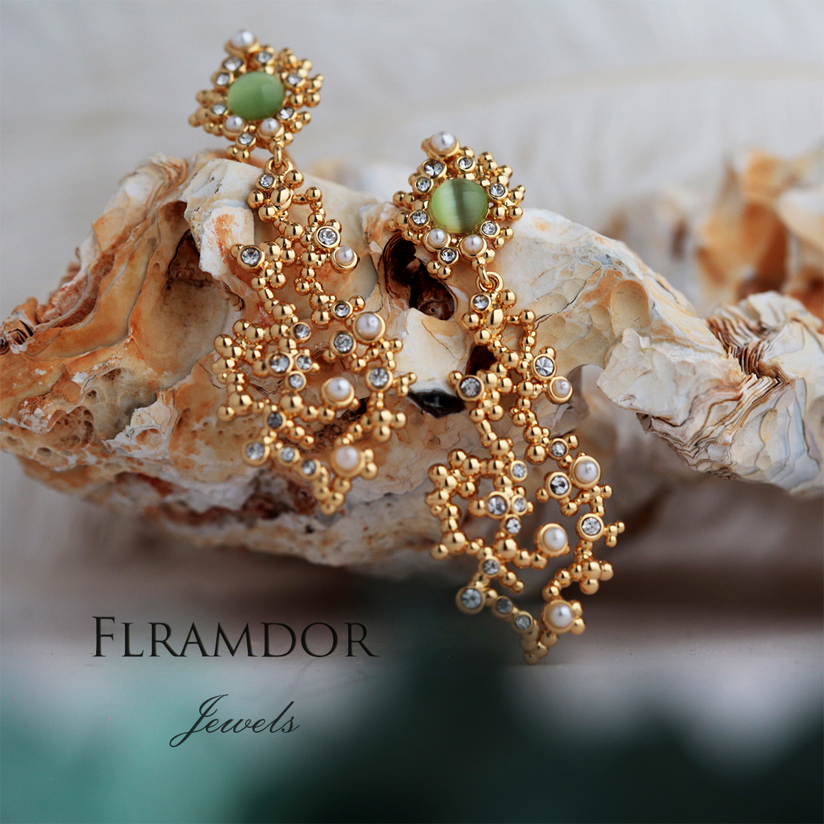 Baroque Moonstone Retro Earrings thumbnail 5