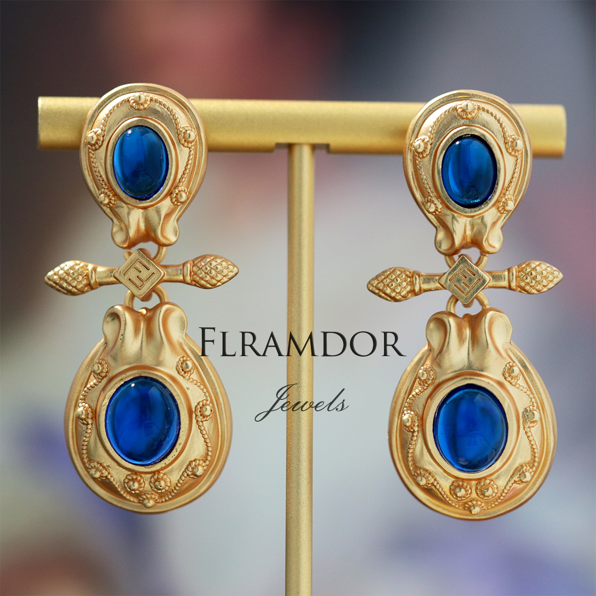Classical Mediterranean Blue Earrings thumbnail 5