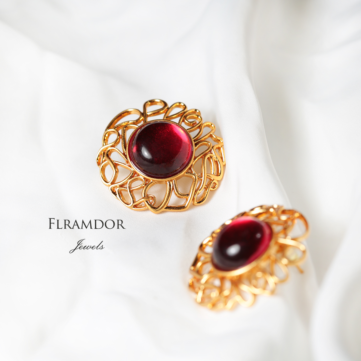 Red glass earrings thumbnail 6