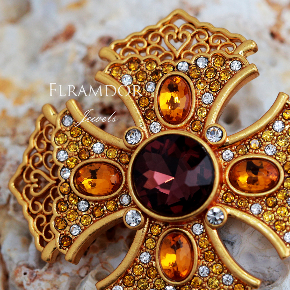 Vintage cross brooch thumbnail 6