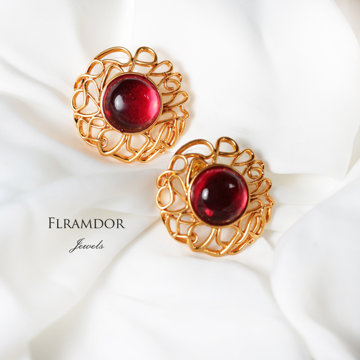 Red glass earrings thumbnail 7