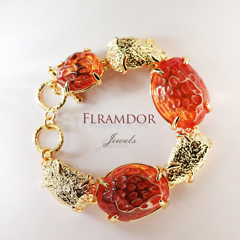 Sweet Orange Jelly Glaze Glitter Bracelet