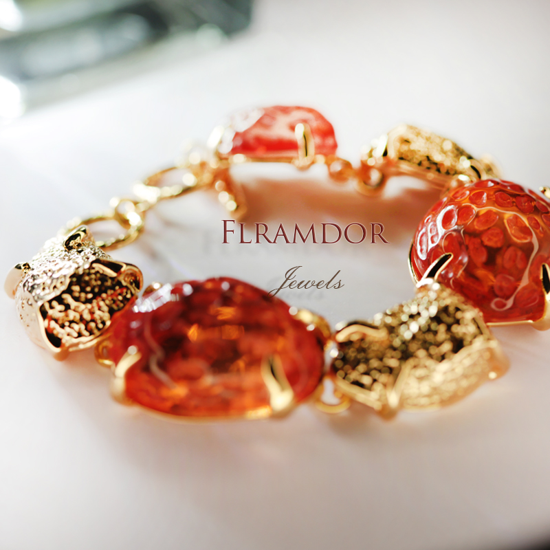 Sweet Orange Jelly Glaze Glitter Bracelet