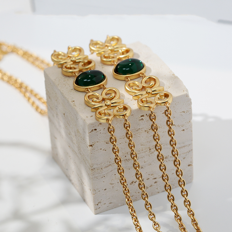 Twin Star Retro Glaze Necklace thumbnail 4